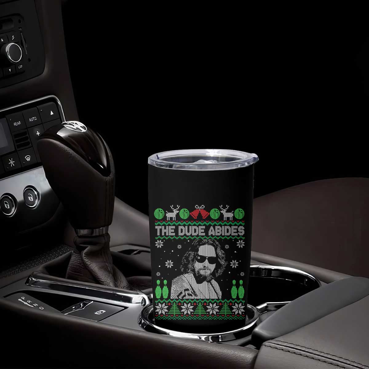 The Dude Abides Christmas Bowling Tumbler Cup Funny Bowling Movie TS11 Print Your Wear