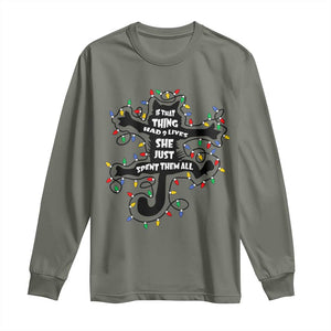 Christmas Movie Fried Pussy Cat Long Sleeve Shirt If That Thing Had 9 Lives She Just Spent Them All TS11 Military Green Print Your Wear
