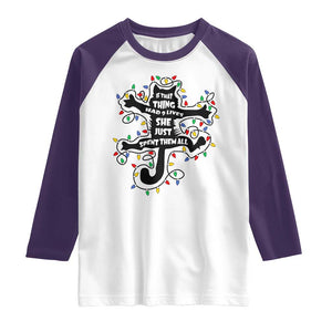 Christmas Movie Fried Pussy Cat Raglan Shirt If That Thing Had 9 Lives She Just Spent Them All TS11 White Purple Print Your Wear