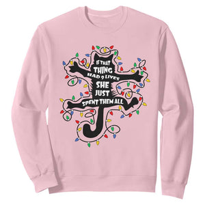 Christmas Movie Fried Pussy Cat Sweatshirt If That Thing Had 9 Lives She Just Spent Them All TS11 Light Pink Print Your Wear