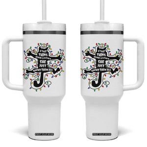 Christmas Movie Fried Pussy Cat Tumbler With Handle If That Thing Had 9 Lives She Just Spent Them All TS11 One Size: 40 oz White Print Your Wear