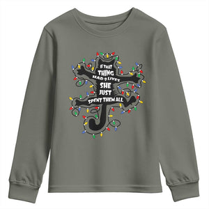 Christmas Movie Fried Pussy Cat Youth Sweatshirt If That Thing Had 9 Lives She Just Spent Them All TS11 Military Green Print Your Wear