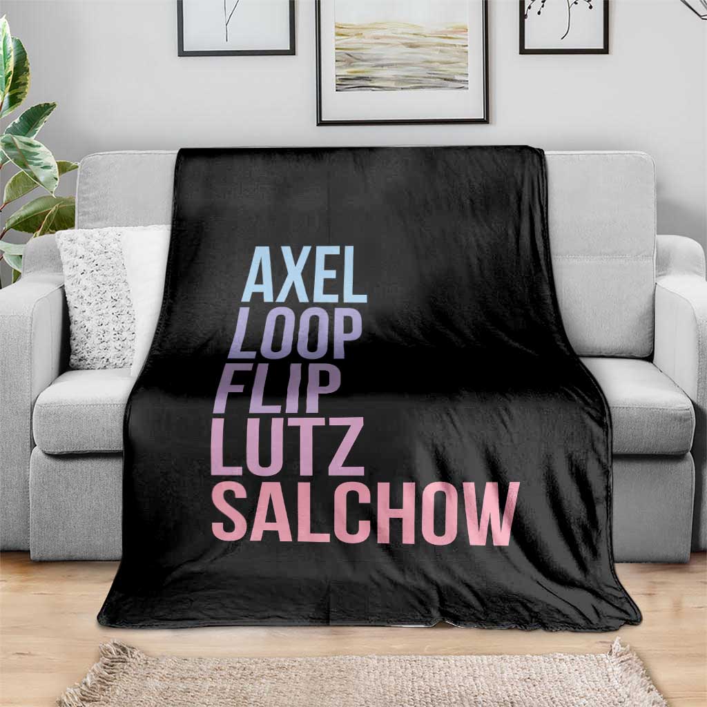 Figure Skating Lovers Throw Blanket Funny Axel Loop Flip Lutz Salchow TS11 Print Your Wear