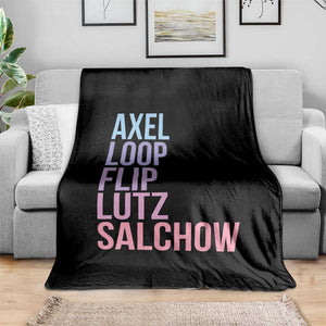 Figure Skating Lovers Throw Blanket Funny Axel Loop Flip Lutz Salchow TS11 Print Your Wear