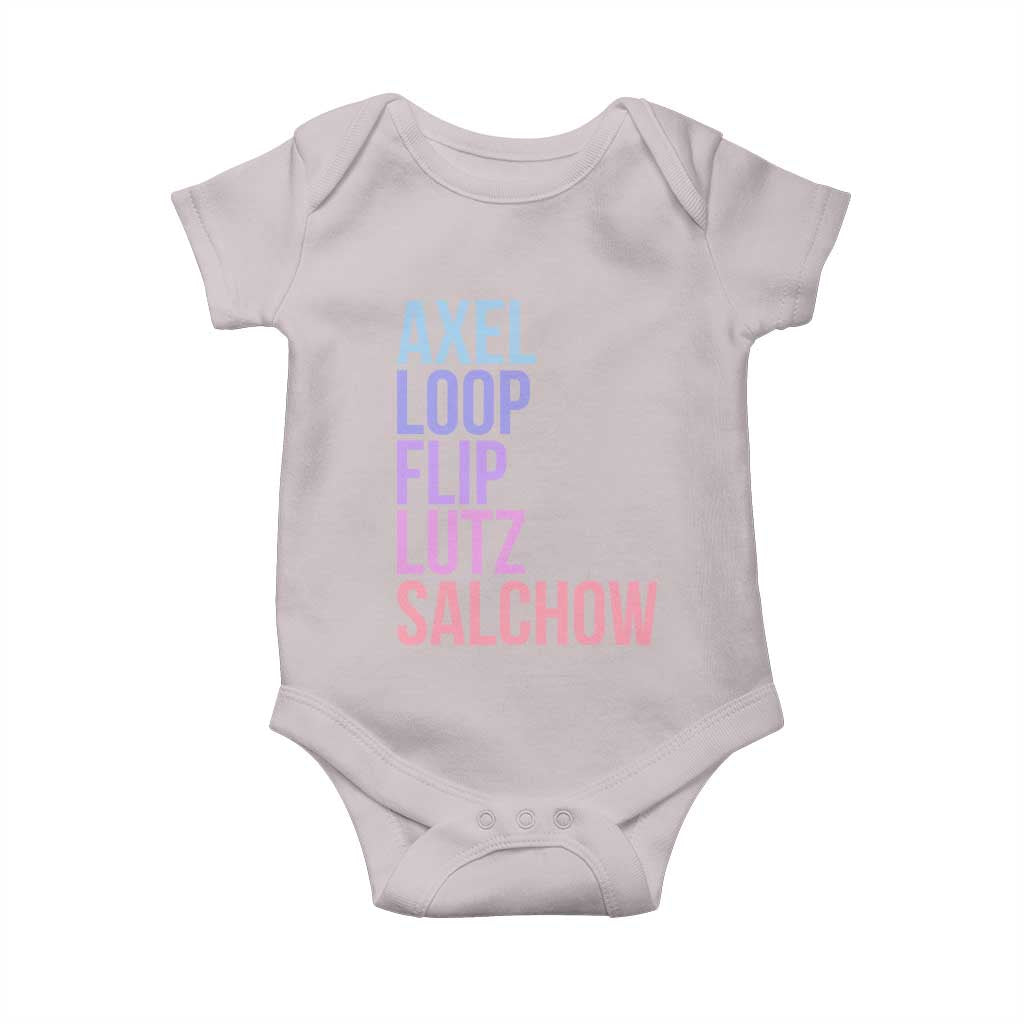 Figure Skating Lovers Baby Onesie Funny Axel Loop Flip Lutz Salchow TS11 Ice Gray Print Your Wear