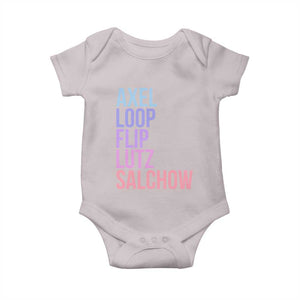 Figure Skating Lovers Baby Onesie Funny Axel Loop Flip Lutz Salchow TS11 Ice Gray Print Your Wear