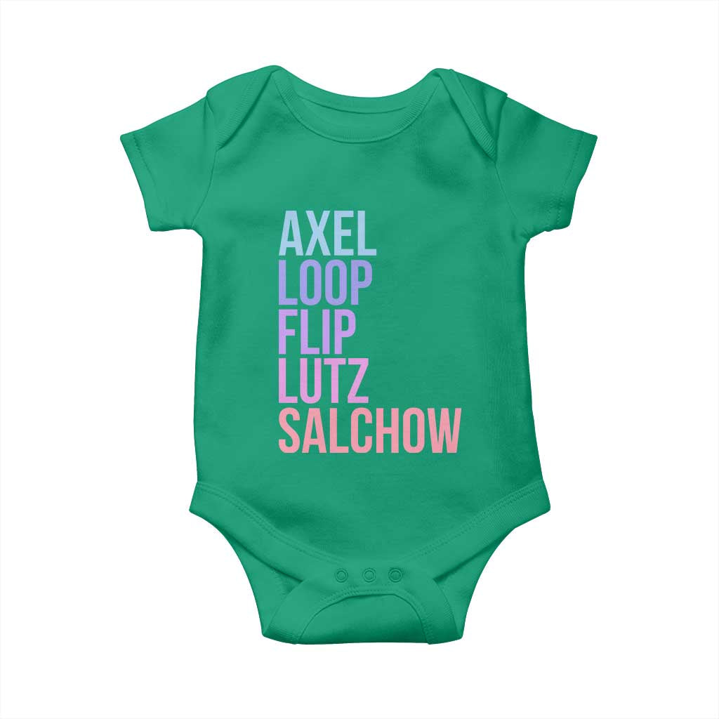Figure Skating Lovers Baby Onesie Funny Axel Loop Flip Lutz Salchow TS11 Irish Green Print Your Wear