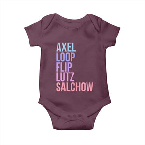 Figure Skating Lovers Baby Onesie Funny Axel Loop Flip Lutz Salchow TS11 Maroon Print Your Wear