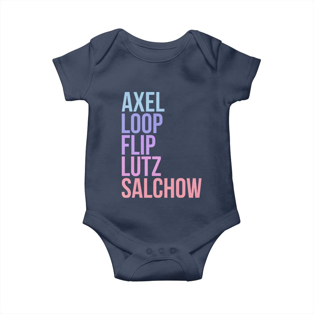 Figure Skating Lovers Baby Onesie Funny Axel Loop Flip Lutz Salchow TS11 Navy Print Your Wear