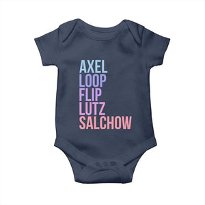 Figure Skating Lovers Baby Onesie Funny Axel Loop Flip Lutz Salchow TS11 Navy Print Your Wear