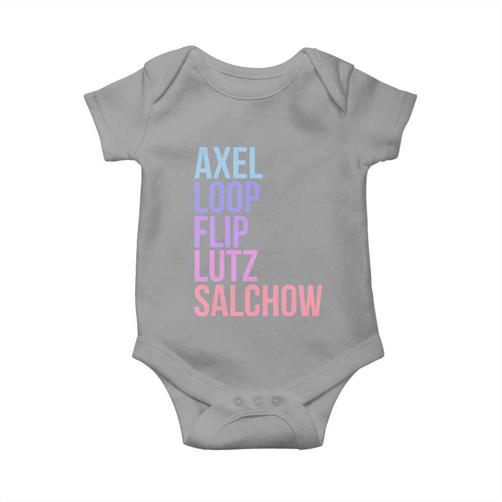 Figure Skating Lovers Baby Onesie Funny Axel Loop Flip Lutz Salchow TS11 Sport Gray Print Your Wear