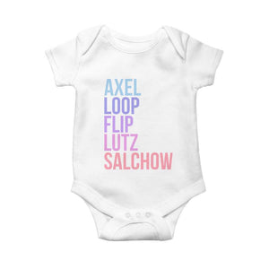 Figure Skating Lovers Baby Onesie Funny Axel Loop Flip Lutz Salchow TS11 White Print Your Wear