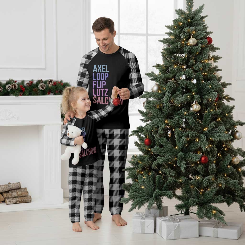 Figure Skating Lovers Plaid Pajama Set Funny Axel Loop Flip Lutz Salchow TS11 White Plaid Print Your Wear