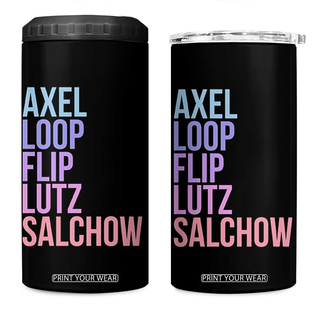 Figure Skating Lovers 4 in 1 Can Cooler Tumbler Funny Axel Loop Flip Lutz Salchow TS11 One Size: 16 oz Black Print Your Wear