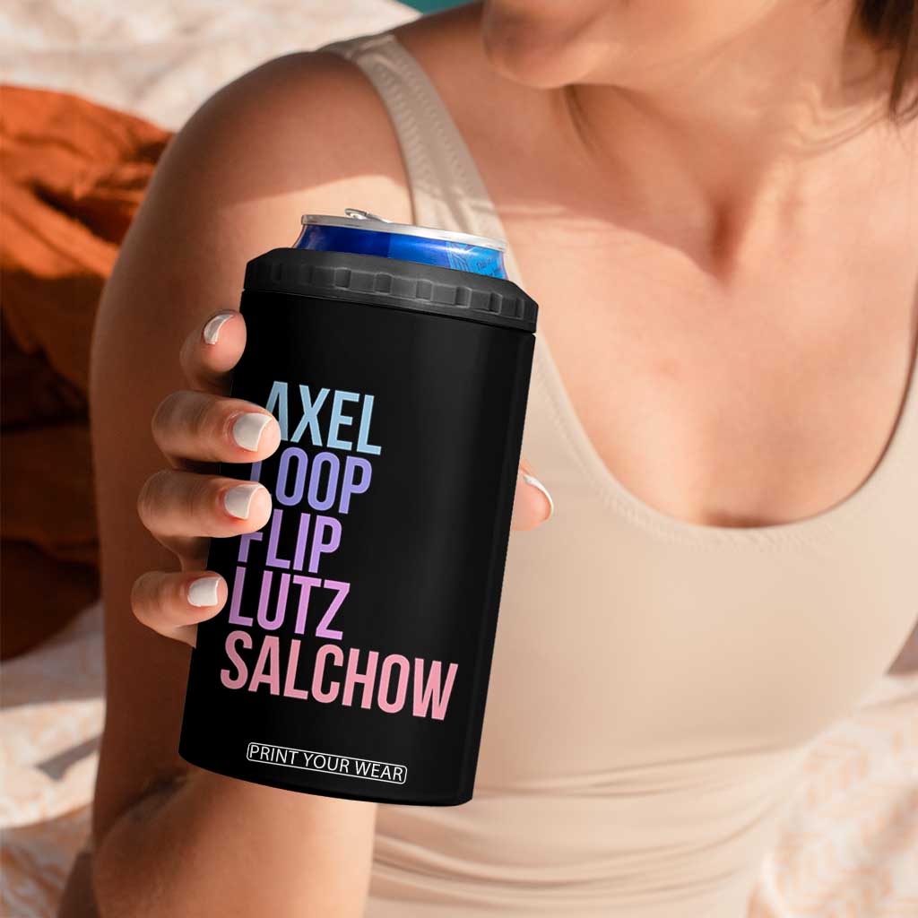 Figure Skating Lovers 4 in 1 Can Cooler Tumbler Funny Axel Loop Flip Lutz Salchow TS11 Print Your Wear