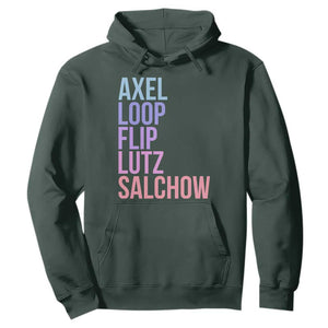 Figure Skating Lovers Hoodie Funny Axel Loop Flip Lutz Salchow TS11 Dark Forest Green Print Your Wear