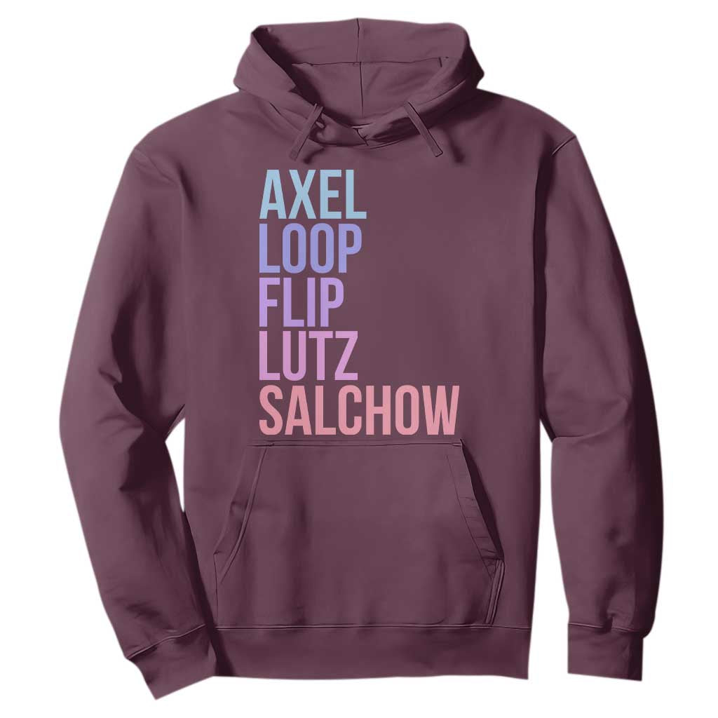 Figure Skating Lovers Hoodie Funny Axel Loop Flip Lutz Salchow TS11 Maroon Print Your Wear