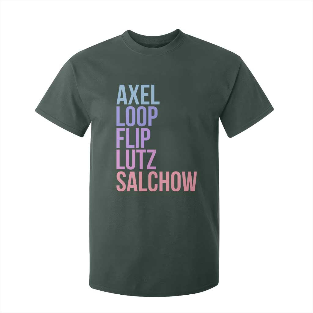 Figure Skating Lovers T Shirt For Kid Funny Axel Loop Flip Lutz Salchow TS11 Dark Forest Green Print Your Wear