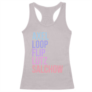 Figure Skating Lovers Racerback Tank Top Funny Axel Loop Flip Lutz Salchow TS11 Ice Gray Print Your Wear
