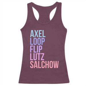 Figure Skating Lovers Racerback Tank Top Funny Axel Loop Flip Lutz Salchow TS11 Maroon Print Your Wear