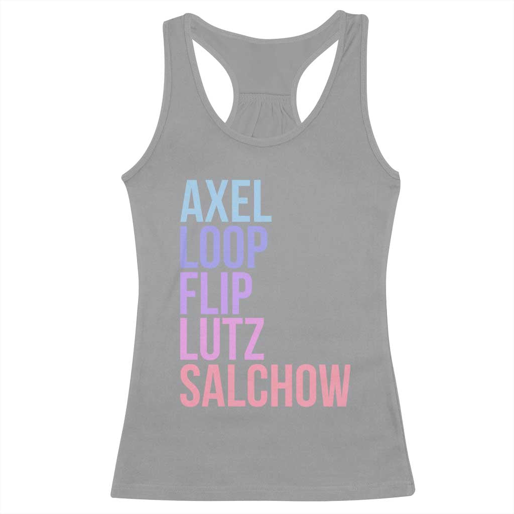 Figure Skating Lovers Racerback Tank Top Funny Axel Loop Flip Lutz Salchow TS11 Sport Gray Print Your Wear