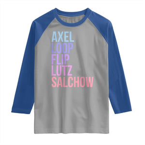 Figure Skating Lovers Raglan Shirt Funny Axel Loop Flip Lutz Salchow TS11 Sport Gray Royal Print Your Wear