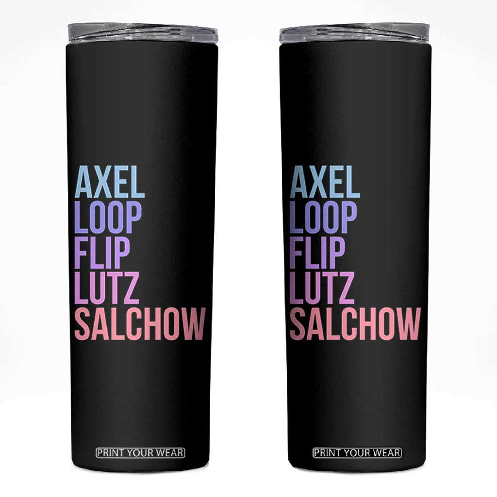 Figure Skating Lovers Skinny Tumbler Funny Axel Loop Flip Lutz Salchow TS11 Black Print Your Wear