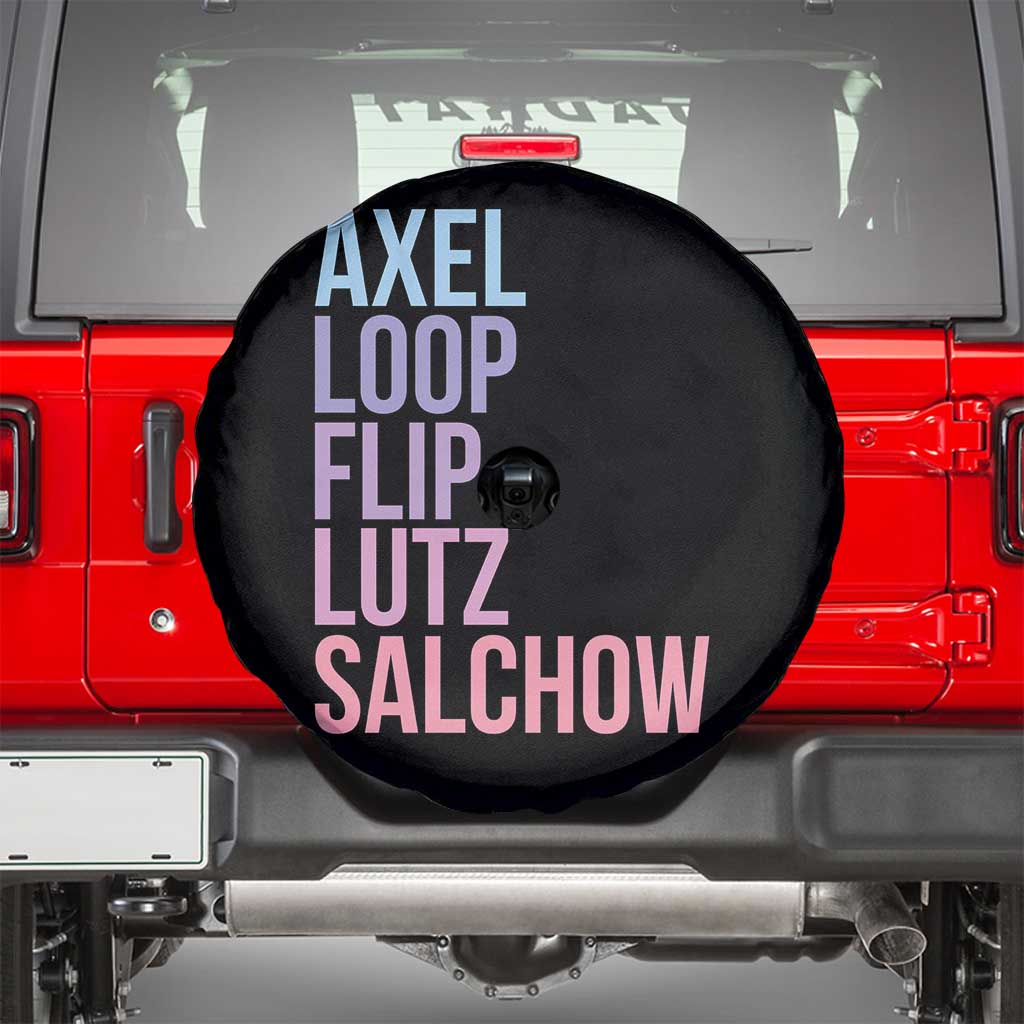 Figure Skating Lovers Spare Tire Cover Funny Axel Loop Flip Lutz Salchow TS11 Black Print Your Wear