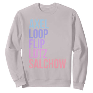 Figure Skating Lovers Sweatshirt Funny Axel Loop Flip Lutz Salchow TS11 Ice Gray Print Your Wear