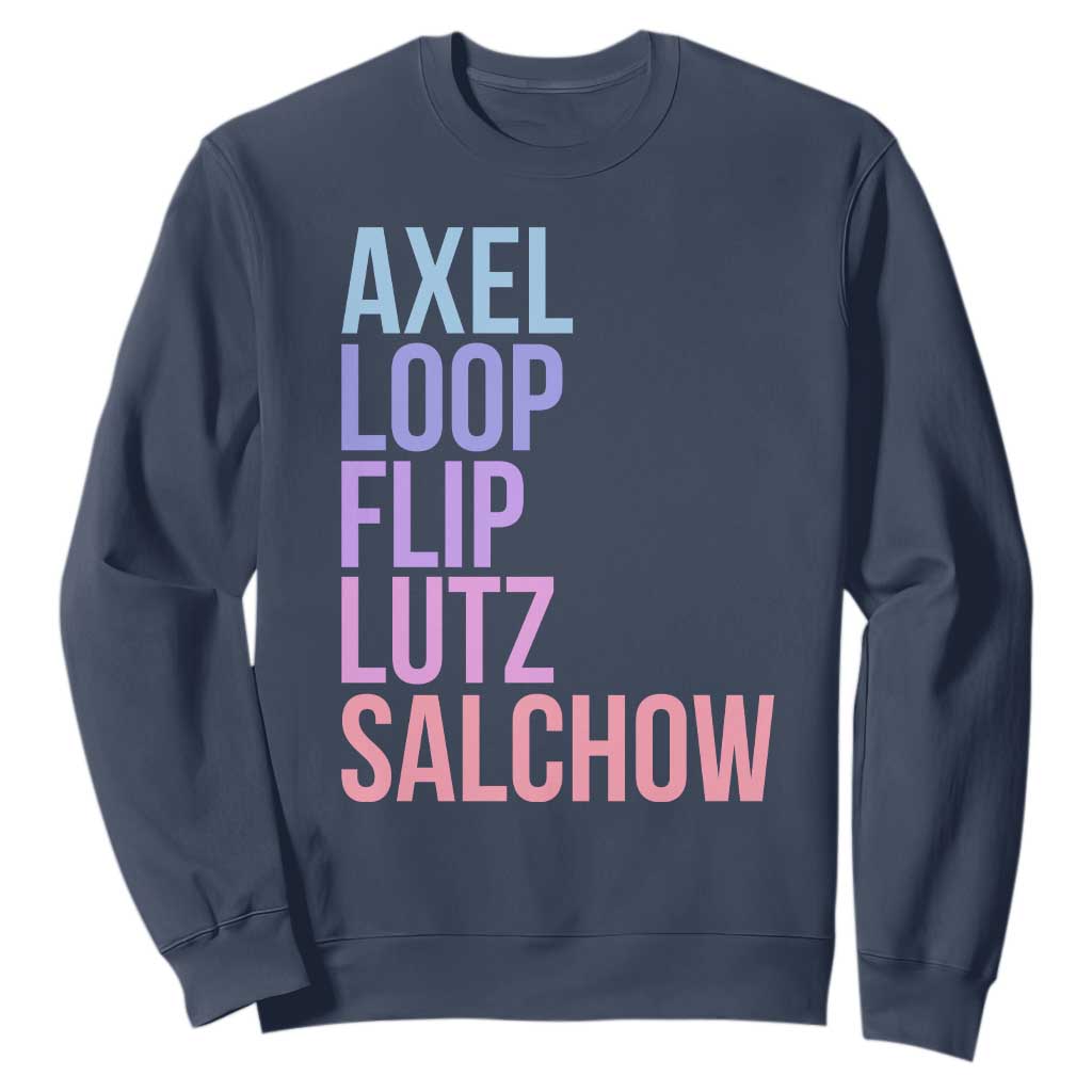 Figure Skating Lovers Sweatshirt Funny Axel Loop Flip Lutz Salchow TS11 Navy Print Your Wear