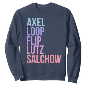 Figure Skating Lovers Sweatshirt Funny Axel Loop Flip Lutz Salchow TS11 Navy Print Your Wear