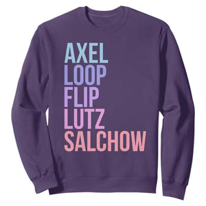 Figure Skating Lovers Sweatshirt Funny Axel Loop Flip Lutz Salchow TS11 Purple Print Your Wear