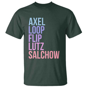 Figure Skating Lovers T Shirt Funny Axel Loop Flip Lutz Salchow TS11 Dark Forest Green Print Your Wear