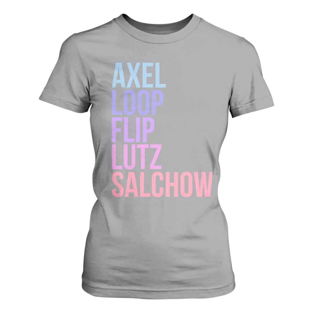 Figure Skating Lovers T Shirt For Women Funny Axel Loop Flip Lutz Salchow TS11 Sport Gray Print Your Wear