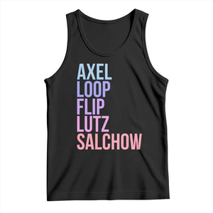 Figure Skating Lovers Tank Top Funny Axel Loop Flip Lutz Salchow TS11 Black Print Your Wear