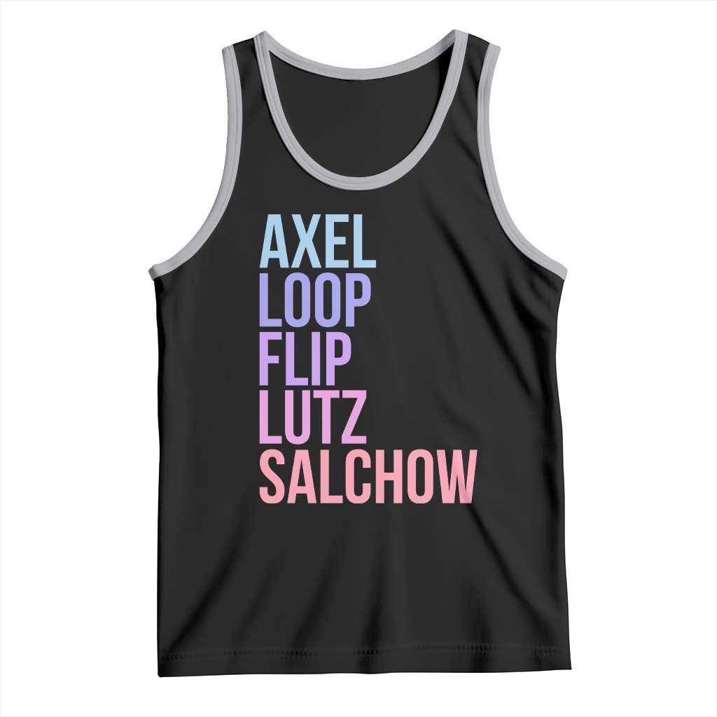 Figure Skating Lovers Tank Top Funny Axel Loop Flip Lutz Salchow TS11 Black Athletic Heather Print Your Wear