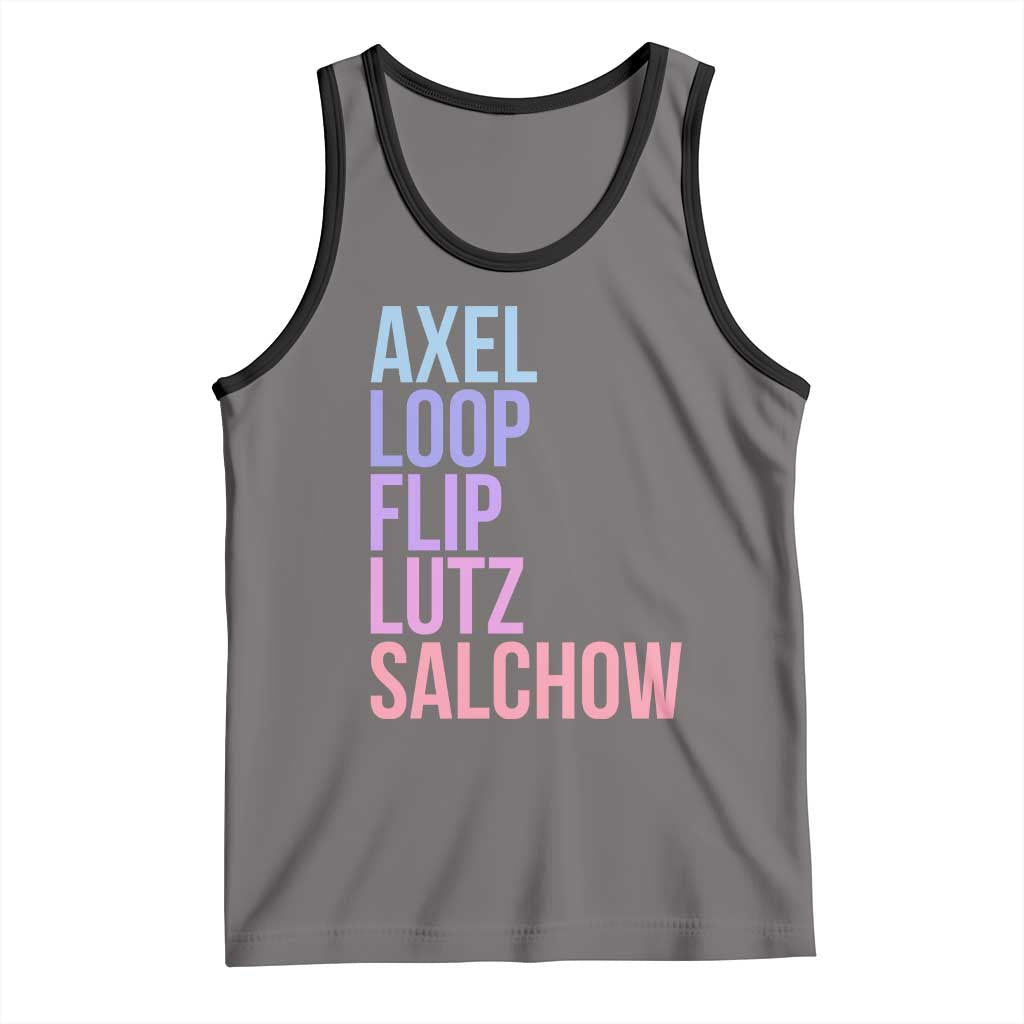 Figure Skating Lovers Tank Top Funny Axel Loop Flip Lutz Salchow TS11 Deep Heather Black Print Your Wear