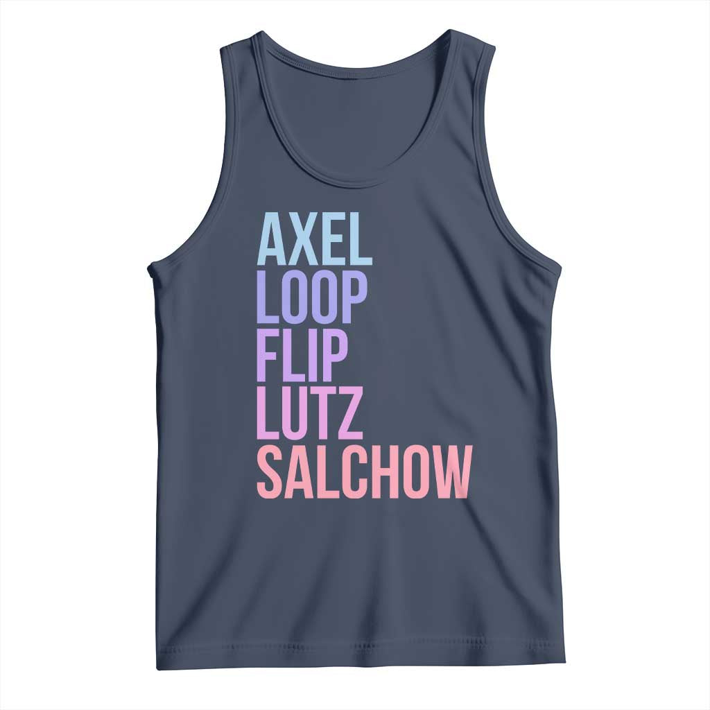 Figure Skating Lovers Tank Top Funny Axel Loop Flip Lutz Salchow TS11 Navy Print Your Wear