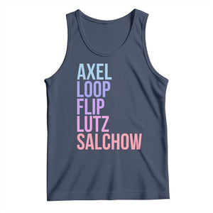 Figure Skating Lovers Tank Top Funny Axel Loop Flip Lutz Salchow TS11 Navy Print Your Wear