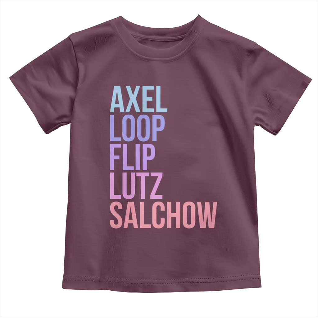 Figure Skating Lovers Toddler T Shirt Funny Axel Loop Flip Lutz Salchow TS11 Maroon Print Your Wear