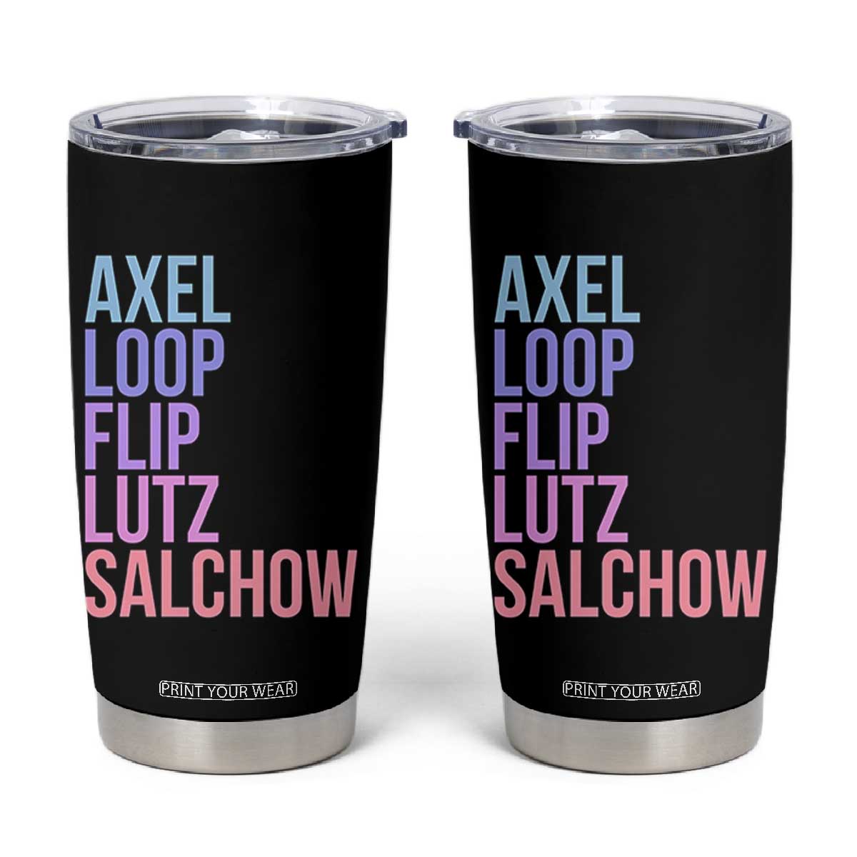 Figure Skating Lovers Tumbler Cup Funny Axel Loop Flip Lutz Salchow TS11 Black Print Your Wear