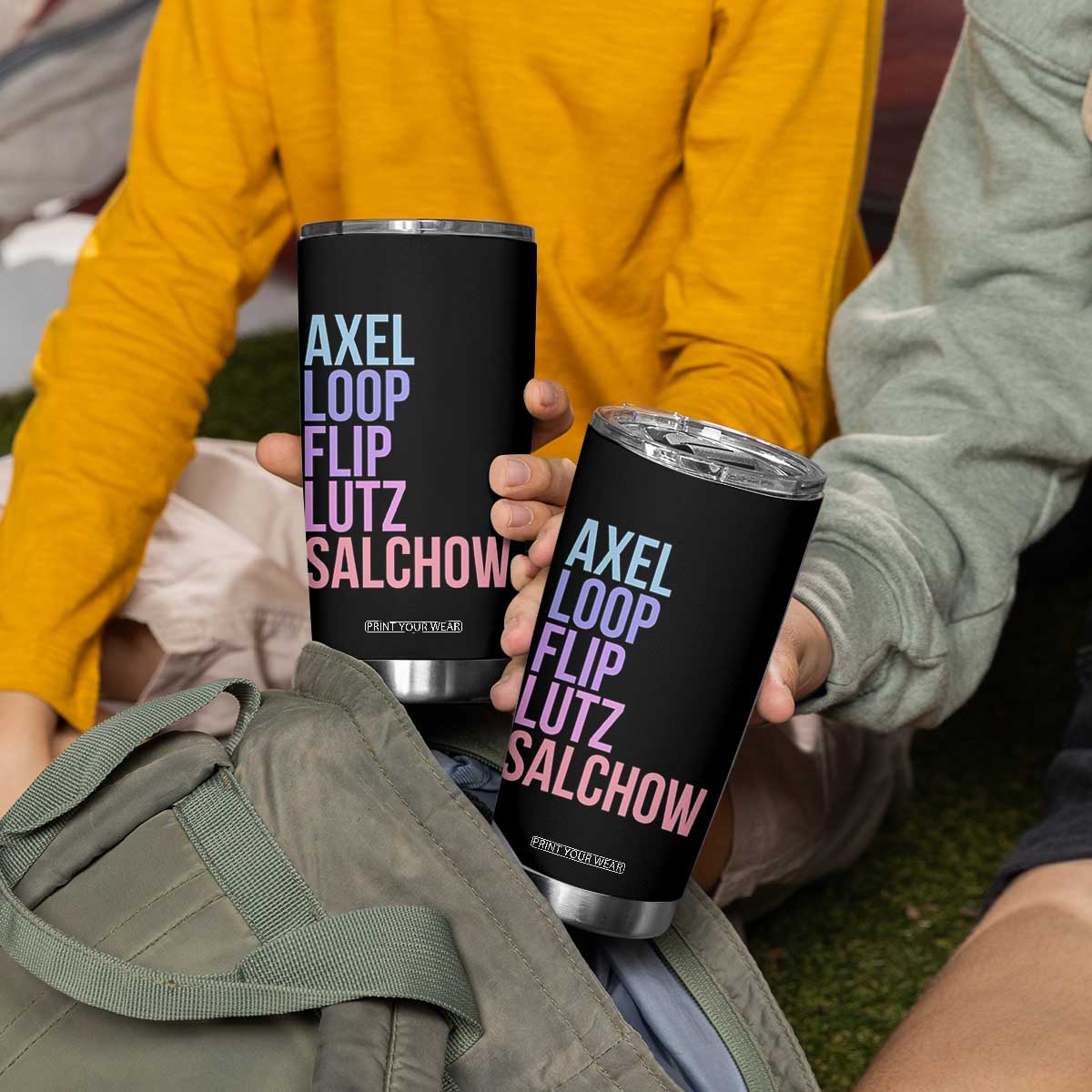 Figure Skating Lovers Tumbler Cup Funny Axel Loop Flip Lutz Salchow TS11 Print Your Wear