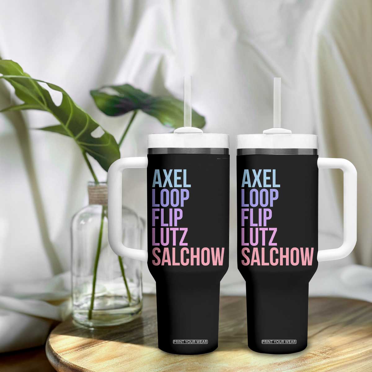 Figure Skating Lovers Tumbler With Handle Funny Axel Loop Flip Lutz Salchow TS11 Print Your Wear