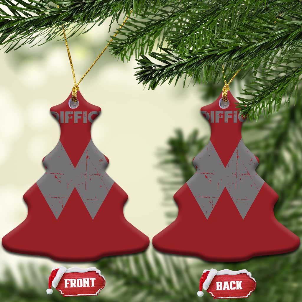 Funny Ski Snowboard Christmas Ornament I'm Difficult Double Black Diamonds TS11 Christmas Tree Red Print Your Wear