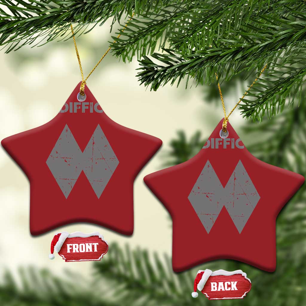 Funny Ski Snowboard Christmas Ornament I'm Difficult Double Black Diamonds TS11 Star Red Print Your Wear