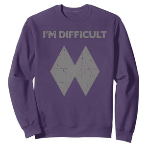 Funny Ski Snowboard Sweatshirt I'm Difficult Double Black Diamonds TS11 Purple Print Your Wear