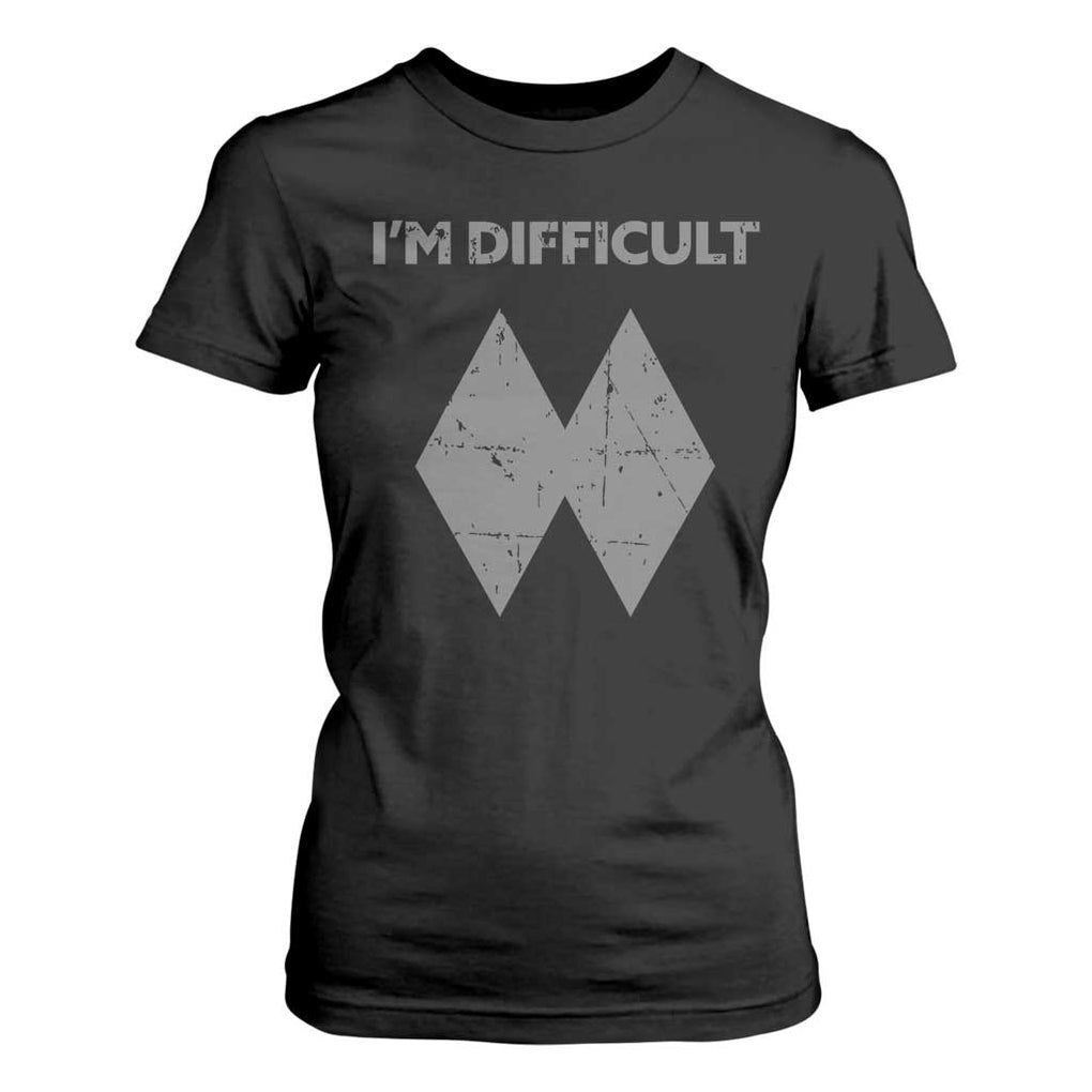 Funny Ski Snowboard T Shirt For Women I'm Difficult Double Black Diamonds TS11 Black Print Your Wear
