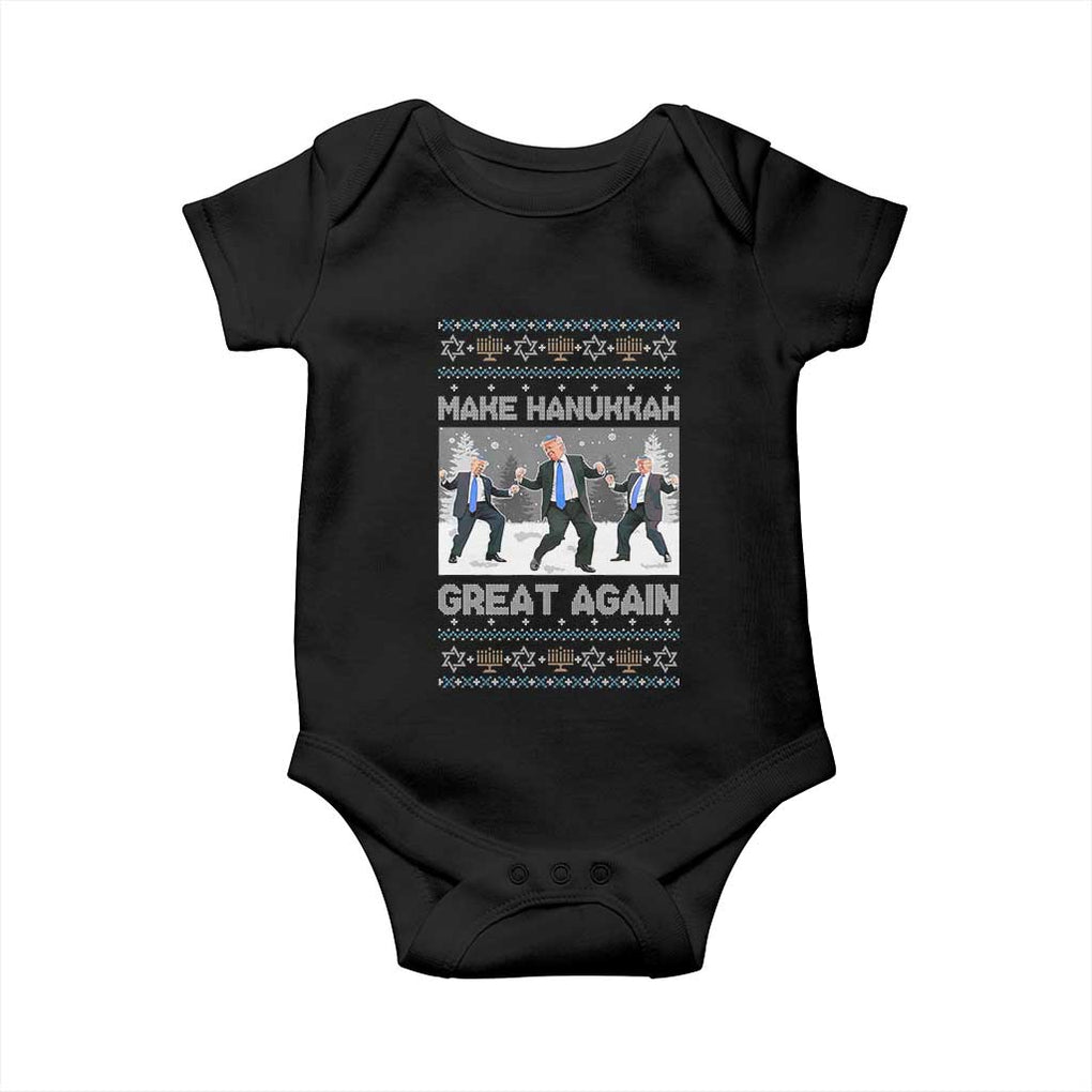 Funny Make Hanukkah Great Again Trump Baby Onesie Menorah David Stars TS11 Black Print Your Wear
