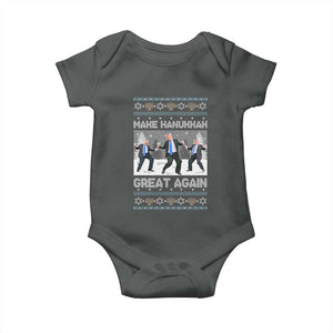 Funny Make Hanukkah Great Again Trump Baby Onesie Menorah David Stars TS11 Dark Heather Print Your Wear