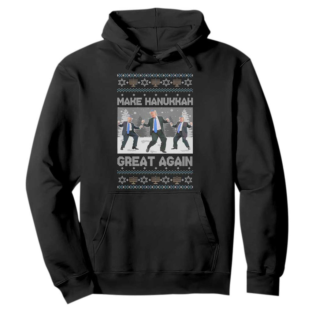 Funny Make Hanukkah Great Again Trump Hoodie Menorah David Stars TS11 Black Print Your Wear